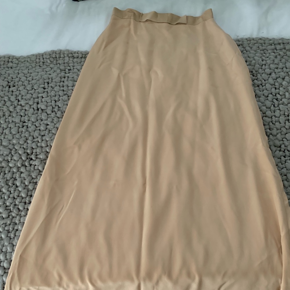 Paper crown floor length champagne skirt
